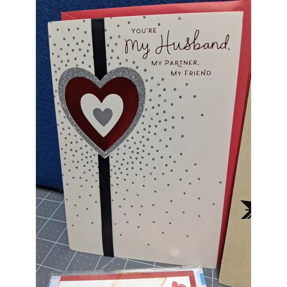 Hallmark Valentines Day Cards Stickers Lot Pink Husband Grandson Granddaughter